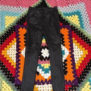 Apperloth Black High-Rise Faux Leather Skinny Jeans